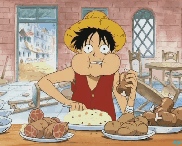 Luffy eating